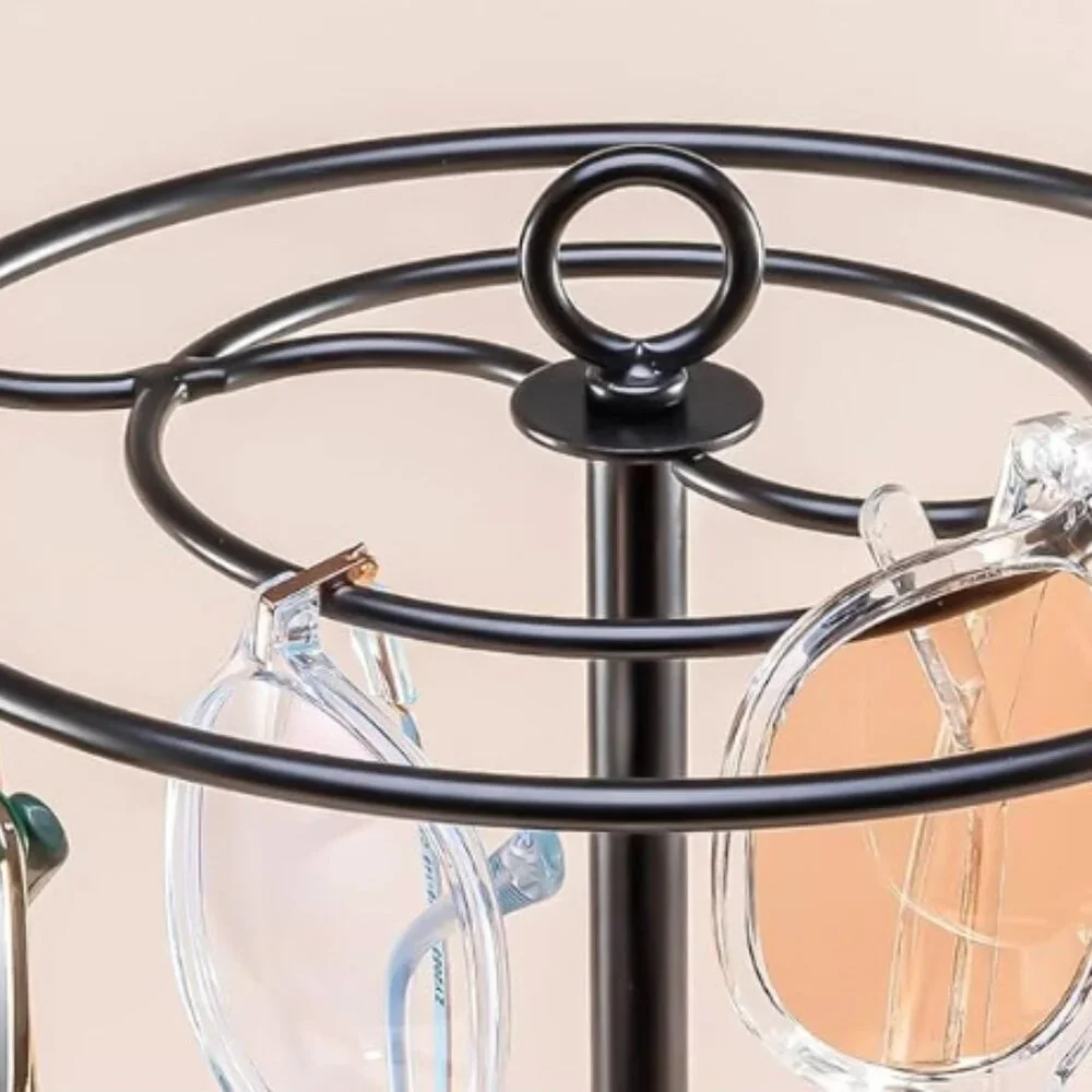 Sunglasses Organizer Stand – Large Capacity Eyeglasses Holder with Metal Frame &